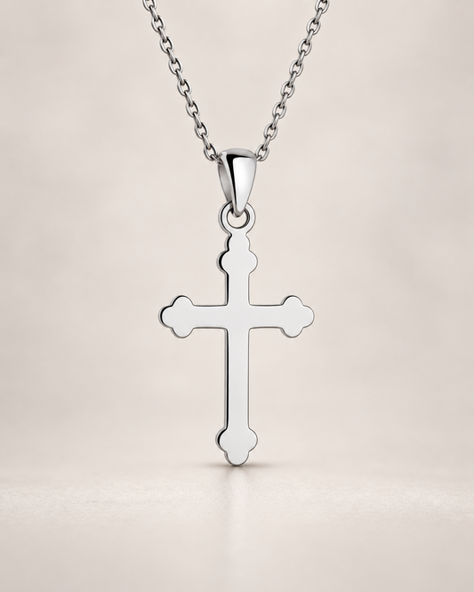 Catholic Sterling Silver Cross Necklace for Men