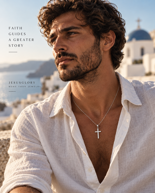 Classic Sterling Silver Cross Necklace for Men