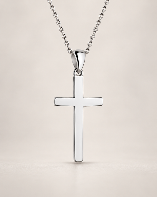 Classic Sterling Silver Cross Necklace for Men